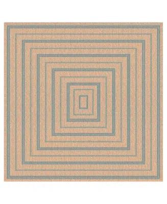 Liora Manne' Sahara Multi Border 7'10" x 7'10" Square Outdoor Area Rug