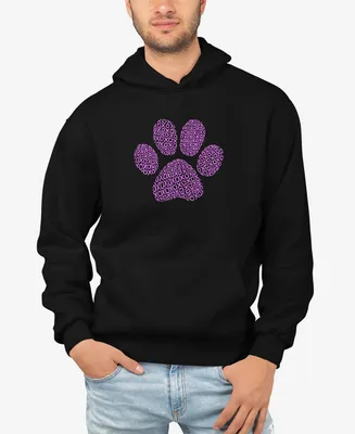 La Pop Art Men's Xoxo Dog Paw Word Hooded Sweatshirt