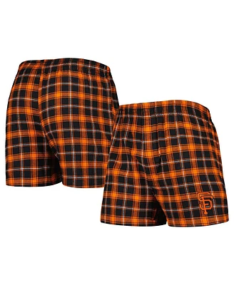 Men's Concepts Sport Black, Orange San Francisco Giants Ledger Flannel Boxers
