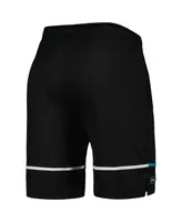 Men's New Era Black Carolina Panthers Combine Authentic Rusher Training Shorts