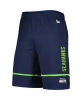 Men's New Era College Navy Seattle Seahawks Combine Authentic Rusher Training Shorts