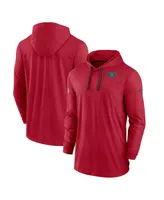 Men's Nike Scarlet San Francisco 49ers Sideline Pop Performance Pullover Long Sleeve Hoodie T-shirt