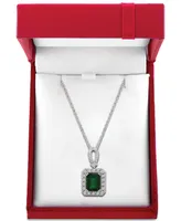 Effy Emerald (2-1/5 ct. t.w.) & Diamond (1/4 18" Pendant Necklace 14k White Gold (Also Available Yellow Gold)