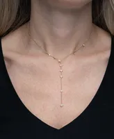 Wrapped Diamond Lariat Choker Necklace (1/4 ct. t.w.) in 10k Gold, 14" + 2" extender, Created for Macy's