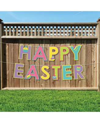 Hippity Hoppity - Large Easter Bunny Decor - Happy Easter Outdoor Letter Banner