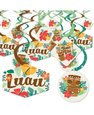 Tropical Luau - Hawaiian Beach Party Hanging Party Decoration Swirls - Set of 40