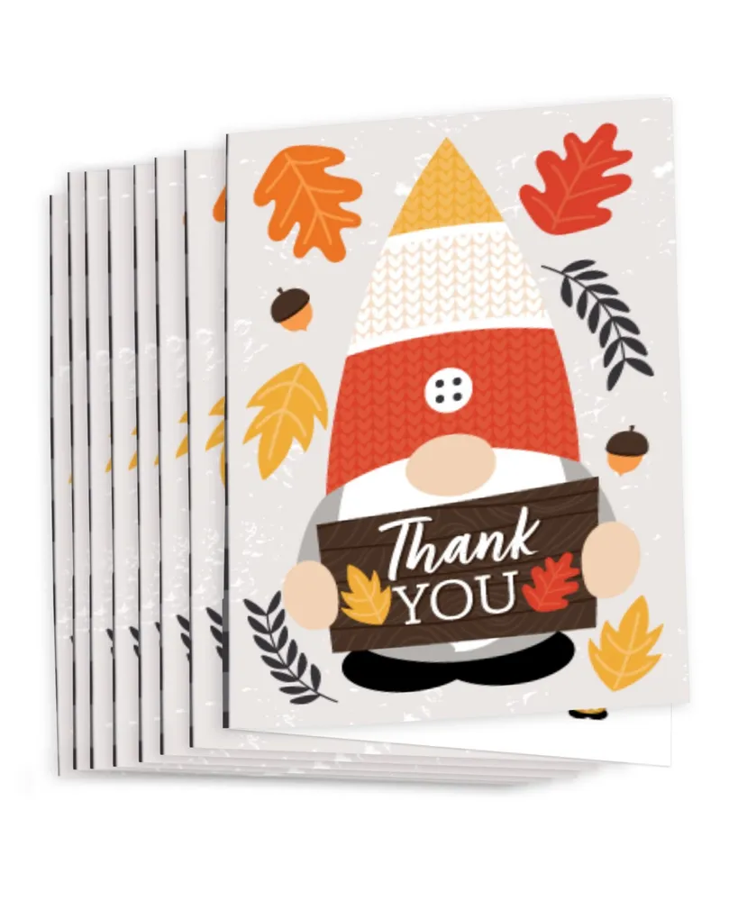 Fall Gnomes - Autumn Harvest Party Thank You Cards (8 count)