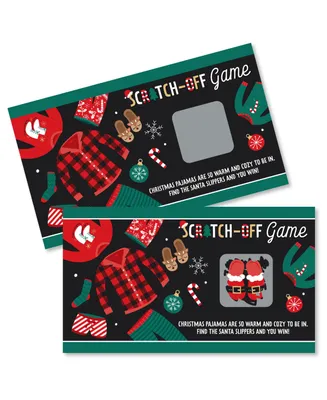 Christmas Pajamas - Holiday Plaid Pj Party Game Scratch Off Cards - 22 Count