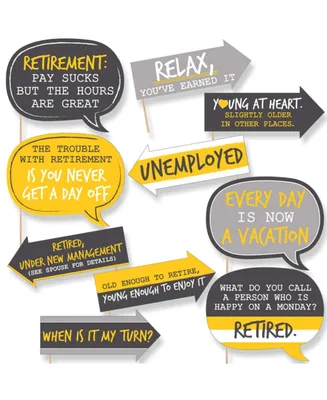 Funny Retirement - Party Photo Booth Props Kit - 10 Piece