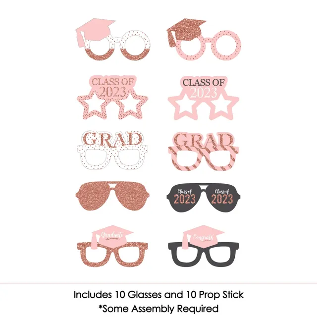 Big Dot Of Happiness 2024 Hello College Graduation Glasses - Paper Card  Stock Party Photo Booth Props Kit - 10 Count : Target