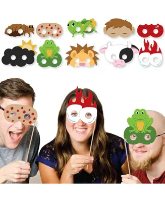 Happy Passover Plague Masks - Paper Pesach Party Photo Booth Props Kit 10 Count
