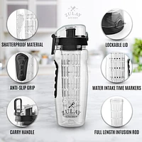 Leakproof Fruit Infuser Water Bottle with Anti-Slip Grip Large, 34 oz