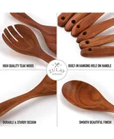 6-Piece Natural Teak Wooden Utensils for Cooking