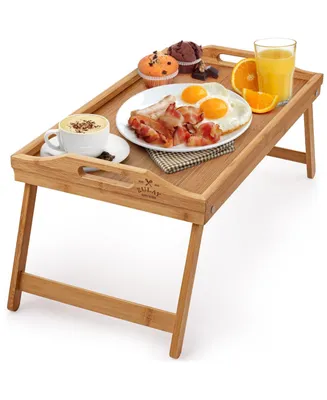 Zulay Kitchen Bamboo Breakfast in Bed Tray Table
