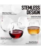 Zulay Kitchen Piece Stemless Wine Glasses Set