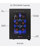 Tzumi IonChill 6-Bottle Wine Cooler 13-Liter Mini Fridge