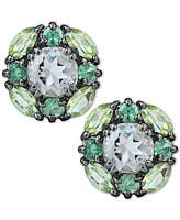 Multi-Gemstone Cluster Stud Earrings (3-3/8 ct. t.w.) in Sterling Silver