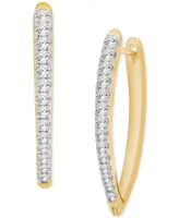 Diamond Pointed Hoop Earrings (1/2 ct. t.w.) in Sterling Silver & 14k Gold-Plate - Gold