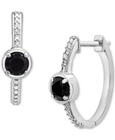 3-Pc. Set Onyx & Diamond Accent Pendant Necklace, Ring and Hoop Earrings in Sterling Silver