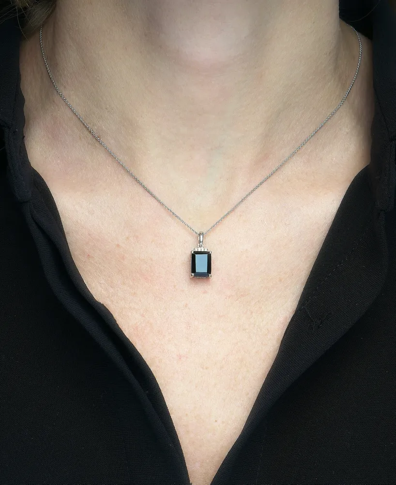 3-Pc. Set Onyx & Diamond Accent Pendant Necklace, Ring and Stud Earrings in Sterling Silver