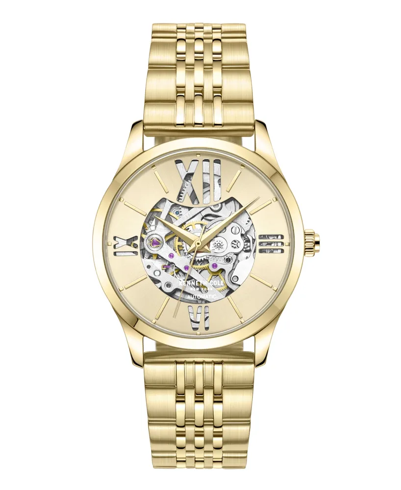 Kenneth Cole New York Women's Automatic Gold-Tone Stainless Steel Bracelet Watch 34.5mm