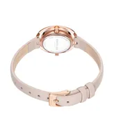 Kenneth Cole New York Women's Transparency Dial Nude Genuine Leather Strap Watch 32mm