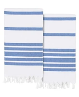 Linum Home Herringbone Pestemal 100% Turkish Cotton 2-Pack Beach Towels