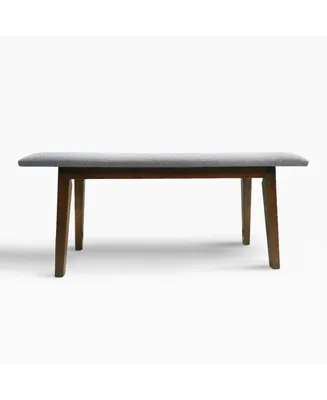 WestinTrends Mid Century Modern Solid Wood Upholstered Bench