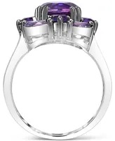 Amethyst (2-1/8 ct. t.w.) & Pink Amethyst (7/8 ct. t.w.) Cluster Ring in Sterling Silver