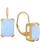 Lab-Grown Opal Leverback Hoop Earrings (9 ct. t.w.) in 14k Gold-Plated Sterling Silver