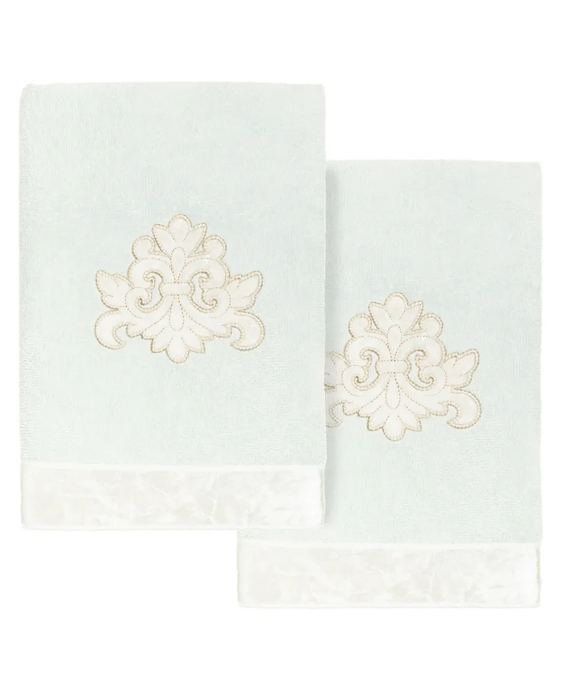 Linum Home Textiles Turkish Cotton May Embellished Hand Towel Set, 2 Piece