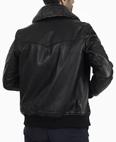 Frye Men's Removable-Collar Leather Bomber Jacket