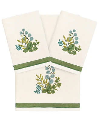 Linum Home Turkish Cotton Botanica Embellished -Pc. Bath Towel Set