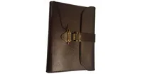 Dark Brown Leather Journal with Flap and Latch Closure by Nouvel Art