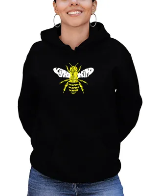 La Pop Art Women's Bee Kind Word Hooded Sweatshirt
