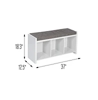 Honey Can Do Cube Organizer Bench with Shoe Storage and Seat Cushion