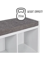 Honey Can Do Cube Organizer Bench with Shoe Storage and Seat Cushion