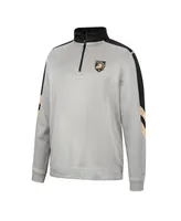 Men's Colosseum Gray and Black Army Knights Bushwood Fleece Quarter-Zip Jacket