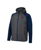 Men's Colosseum Charcoal, Navy Auburn Tigers Good On You Raglan Full-Zip Jacket