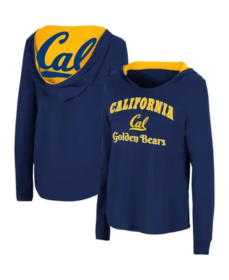 Women's Colosseum Navy Cal Bears Catalina Hoodie Long Sleeve T-shirt