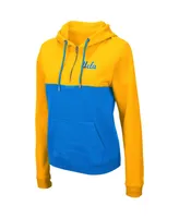 Women's Colosseum Gold, Blue Ucla Bruins Aidan Lightweight Half-Zip Hoodie