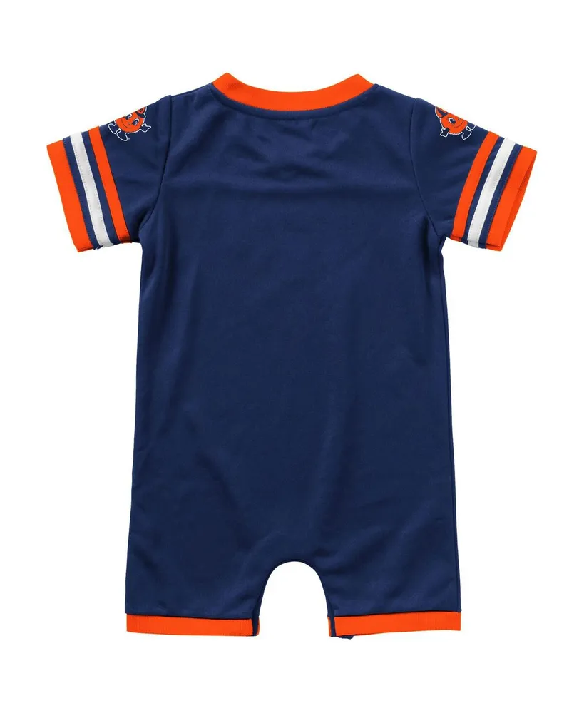 Infant Boys and Girls Colosseum Navy Syracuse Orange Bumpo Football Romper