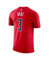 Men's Nike Bradley Beal Red Washington Wizards Icon 2022/23 Name and Number T-shirt