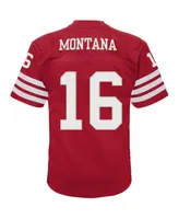 Toddler Boys and Girls Mitchell & Ness Joe Montana Scarlet San Francisco 49ers 1990 Retired Legacy Jersey