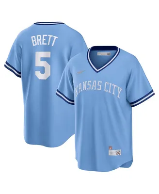 Men's Nike George Brett Light Blue Kansas City Royals Road Cooperstown Collection Player Jersey