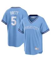 Men's Nike George Brett Light Blue Kansas City Royals Road Cooperstown Collection Player Jersey