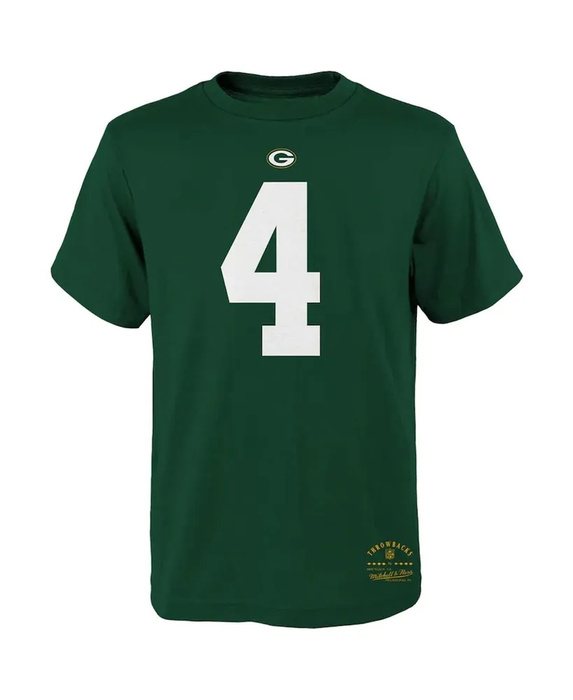 Big Boys Mitchell & Ness Brett Favre Green Green Bay Packers Retired Retro Player Name and Number T-shirt