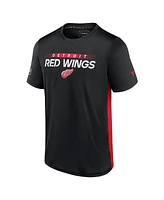 Men's Fanatics Black, Red Detroit Red Wings Authentic Pro Rink Tech T-shirt
