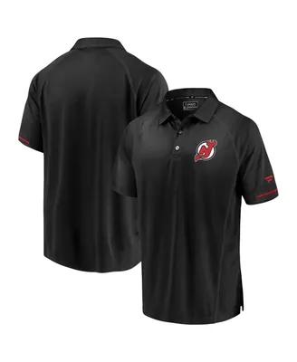 Men's Fanatics Black New Jersey Devils Authentic Pro Rinkside Polo Shirt