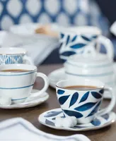 Lenox Blue Bay Set/4 Assorted Espresso Cup and Saucer
